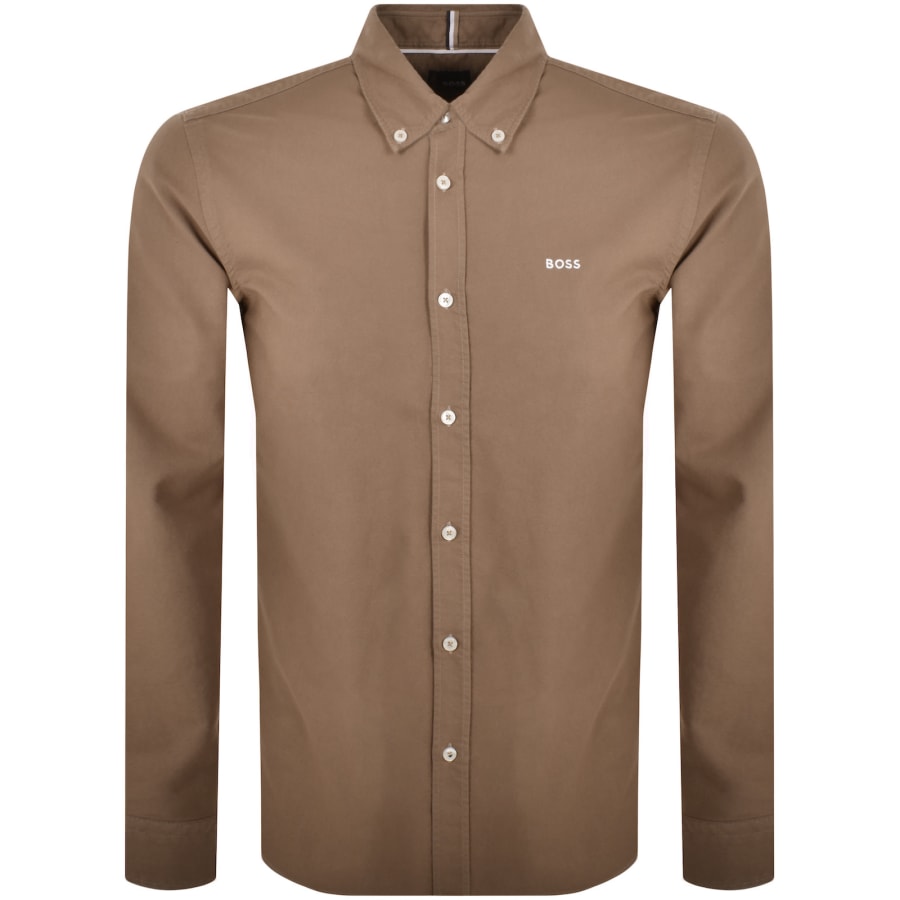 BOSS H Roan Long Sleeve Shirt BrownBOSS H Roan Long Sleeve Shirt Brown Male XX Large
